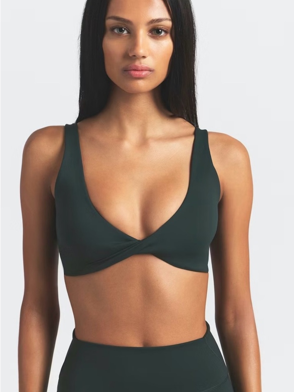 SKIMS Twist Front Plunge Bra Dark Teal Size Large
